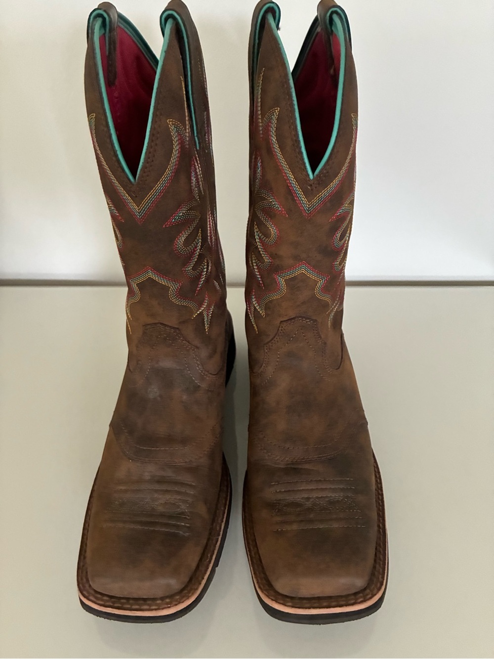 Ariat Delilah Women's Western Cowboy Boots Size 9 Brown Square Toe EUC